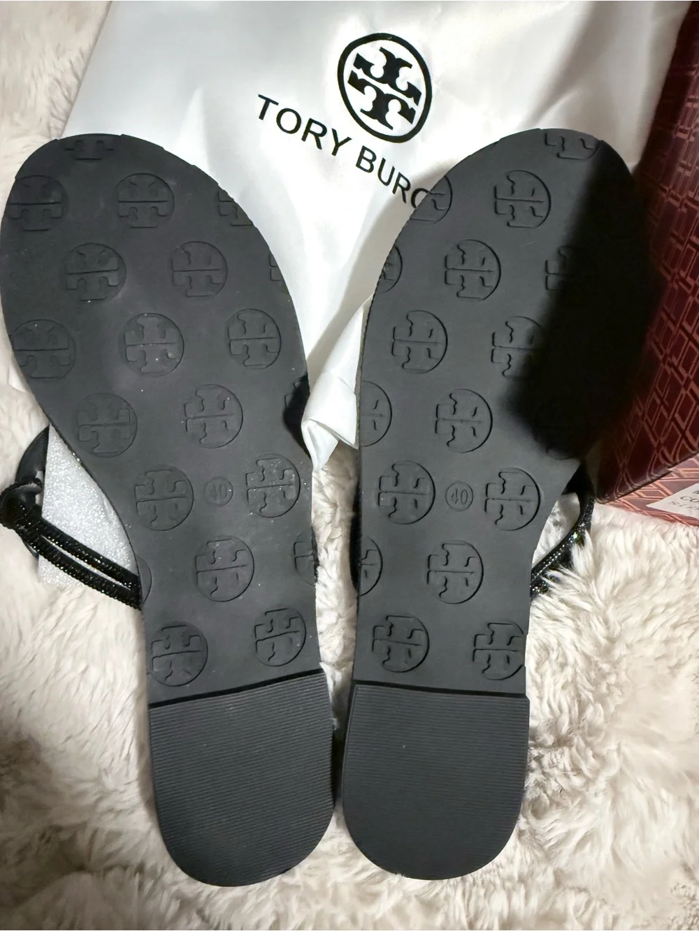 Tory Burch Black Logo Cutout Slip-On Sandal - Picture 4 of 4